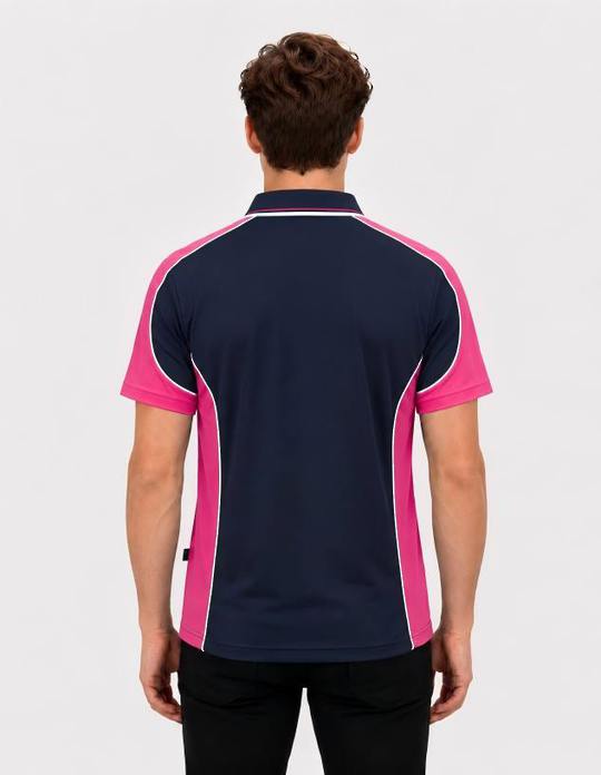 Be Seen Men's Polo Shirt With Striped Collar (BSP15)