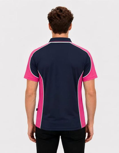 Be Seen Men's Polo Shirt With Striped Collar (BSP15)