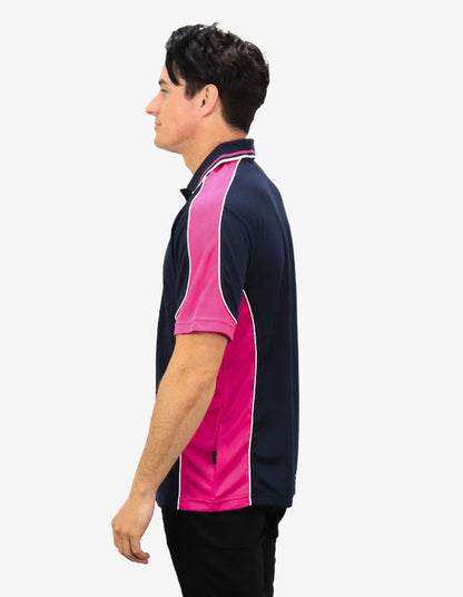 Be Seen Men's Polo Shirt With Striped Collar 4th( 11 Color All Navy ) (BSP15)