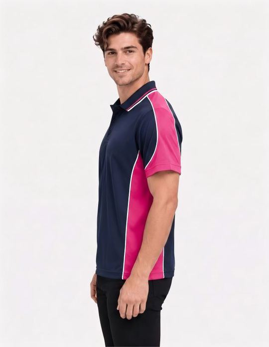 Be Seen Men's Polo Shirt With Striped Collar (BSP15)
