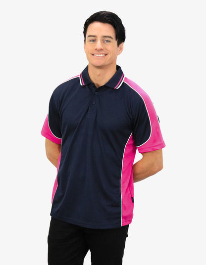 Be Seen Men's Polo Shirt With Striped Collar (BSP15)