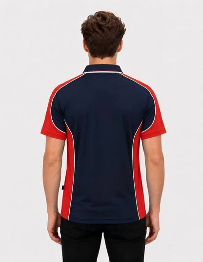Be Seen Men's Polo Shirt With Striped Collar (BSP15)