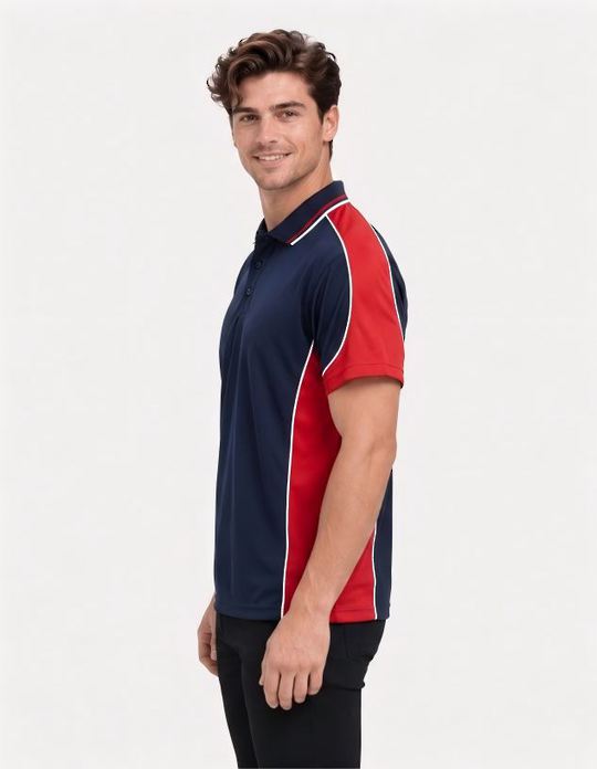 Be Seen Men's Polo Shirt With Striped Collar (BSP15)