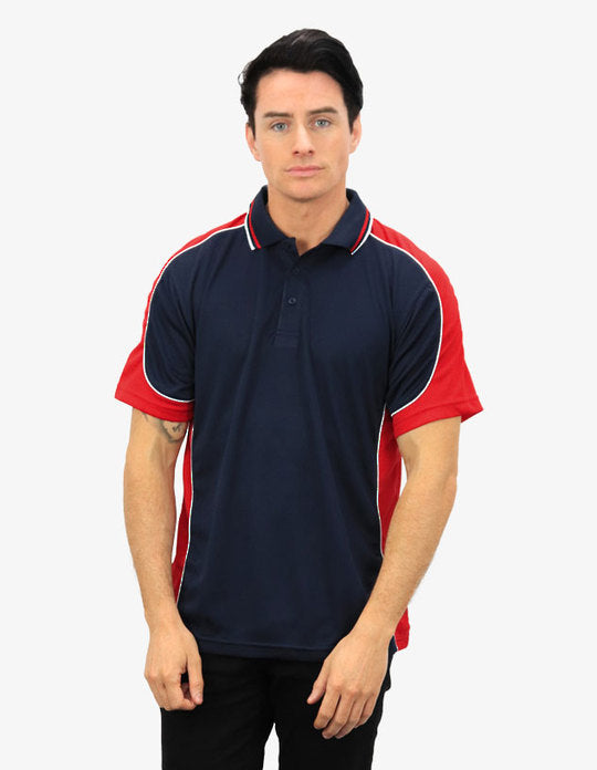 Be Seen Men's Polo Shirt With Striped Collar (BSP15)