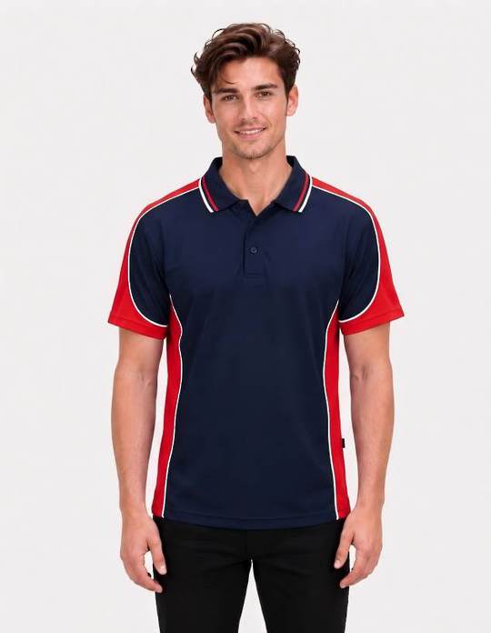 Be Seen Men's Polo Shirt With Striped Collar (BSP15)