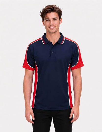 Be Seen Men's Polo Shirt With Striped Collar (BSP15)