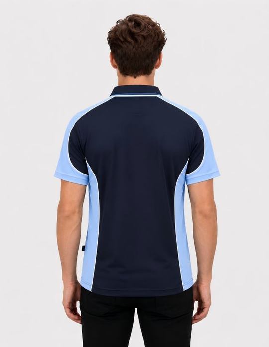 Be Seen Men's Polo Shirt With Striped Collar (BSP15)