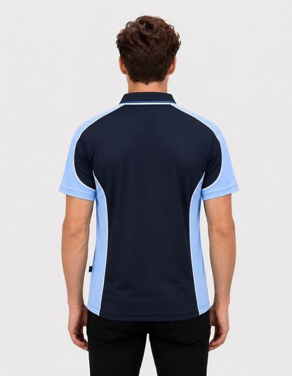 Be Seen Men's Polo Shirt With Striped Collar (BSP15)