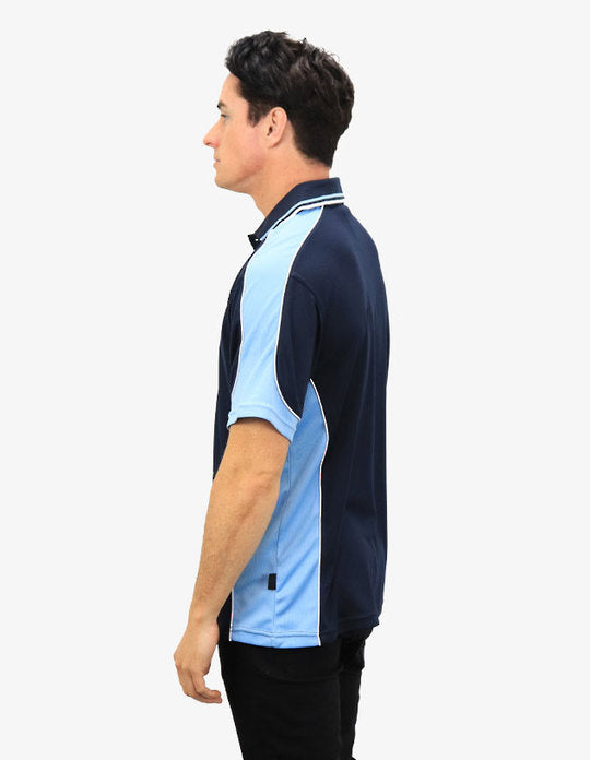 Be Seen Men's Polo Shirt With Striped Collar (BSP15)