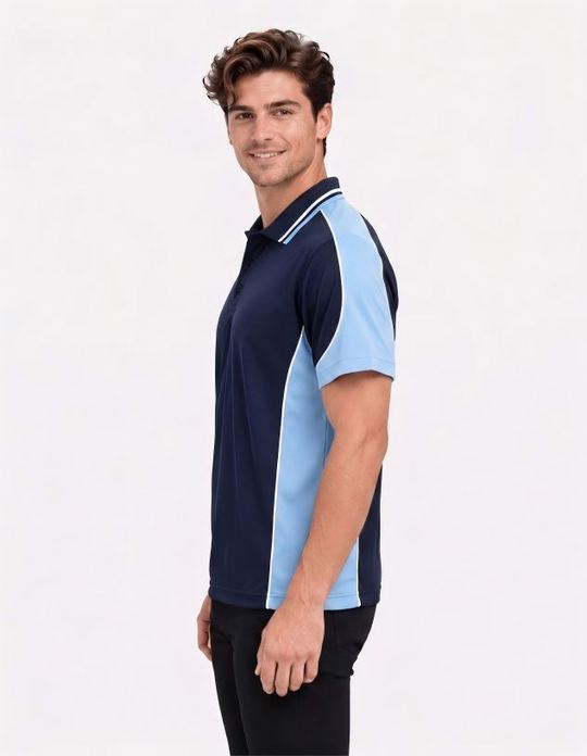 Be Seen Men's Polo Shirt With Striped Collar (BSP15)