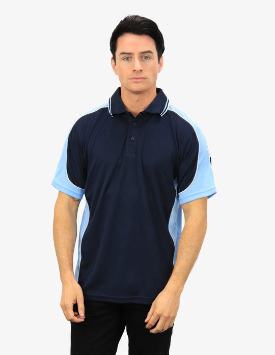 Be Seen Men's Polo Shirt With Striped Collar (BSP15)