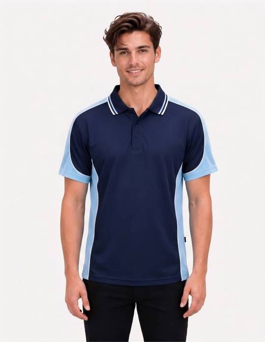 Be Seen Men's Polo Shirt With Striped Collar (BSP15)