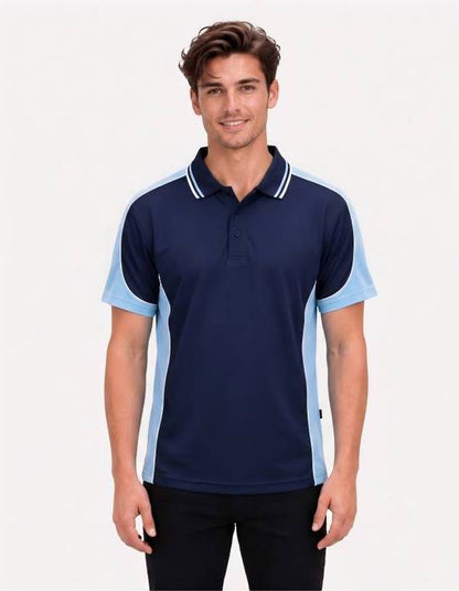 Be Seen Men's Polo Shirt With Striped Collar (BSP15)