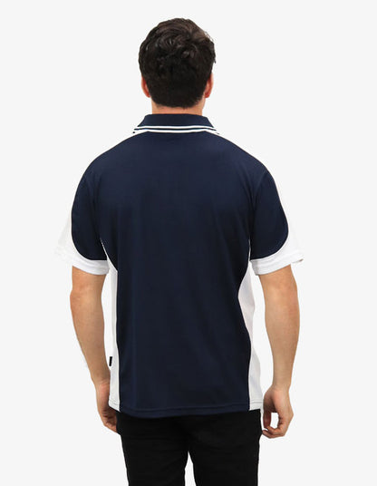Be Seen Men's Polo Shirt With Striped Collar 4th( 11 Color All Navy ) (BSP15)