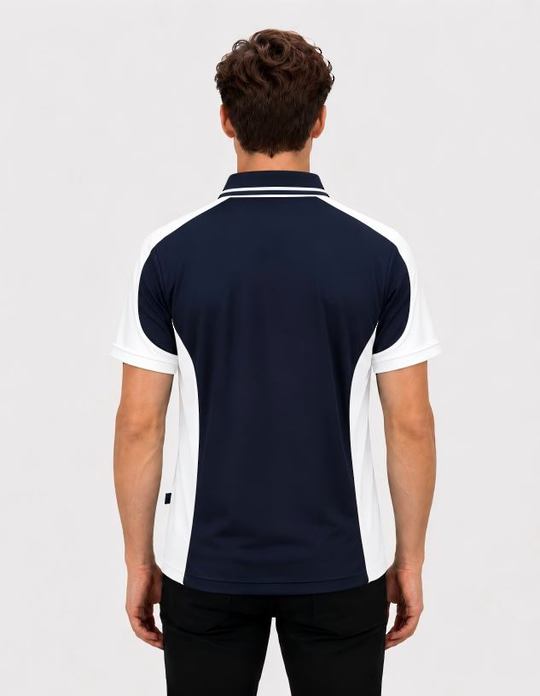 Be Seen Men's Polo Shirt With Striped Collar (BSP15)-Clearance