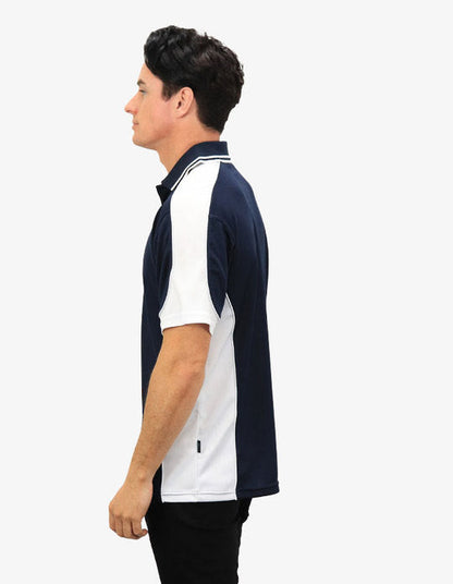 Be Seen Men's Polo Shirt With Striped Collar (BSP15)