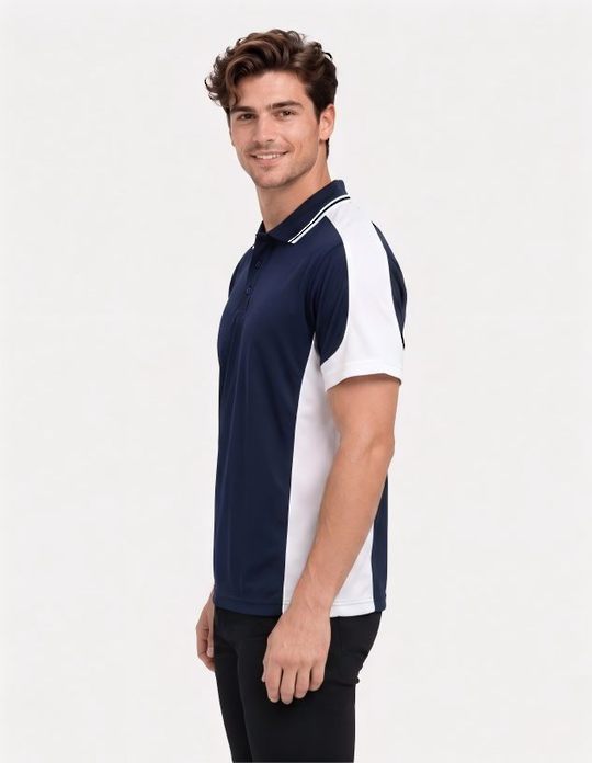 Be Seen Men's Polo Shirt With Striped Collar (BSP15)