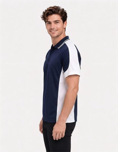 Be Seen Men's Polo Shirt With Striped Collar (BSP15)