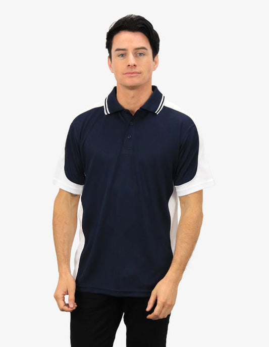 Be Seen Men's Polo Shirt With Striped Collar 4th( 11 Color All Navy ) (BSP15)