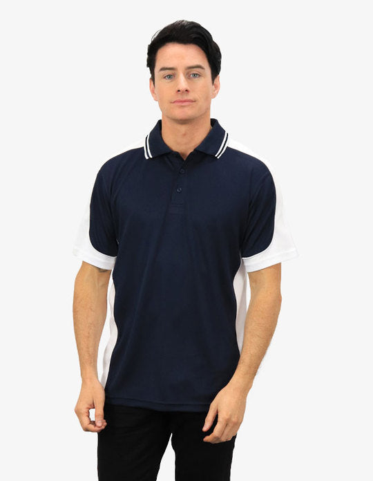 Be Seen Men's Polo Shirt With Striped Collar (BSP15)