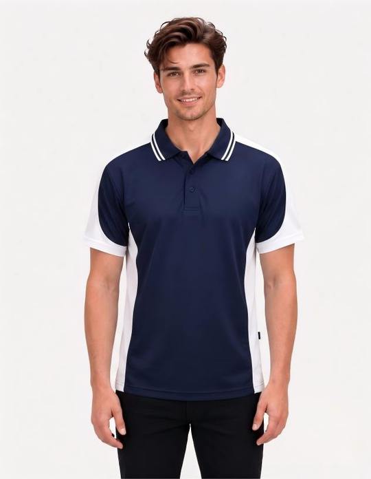 Be Seen Men's Polo Shirt With Striped Collar (BSP15)