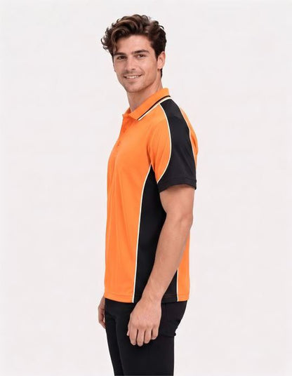 Be Seen Men's Polo Shirt With Striped Collar (BSP15)