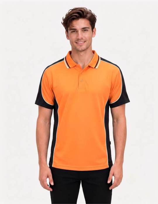 Be Seen Men's Polo Shirt With Striped Collar (BSP15)