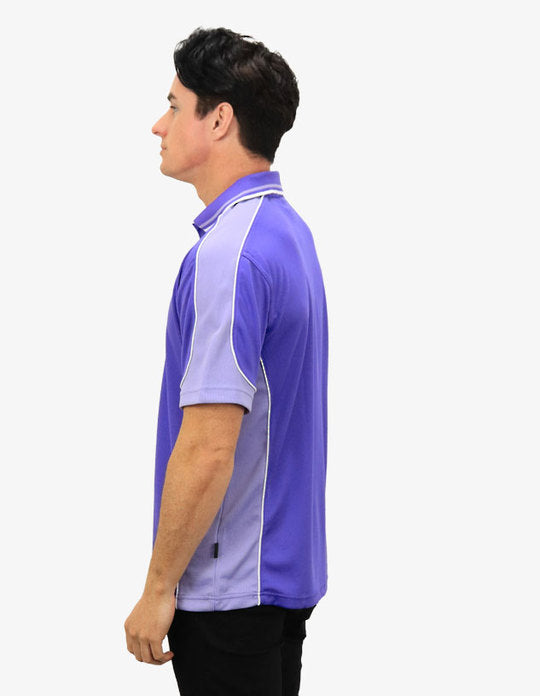 Be Seen Men's Polo Shirt With Striped Collar (BSP15)