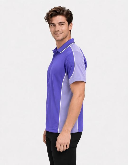 Be Seen Men's Polo Shirt With Striped Collar (BSP15)