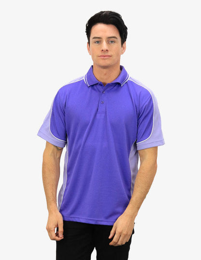 Be Seen Men's Polo Shirt With Striped Collar (BSP15)