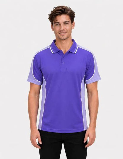 Be Seen Men's Polo Shirt With Striped Collar (BSP15)