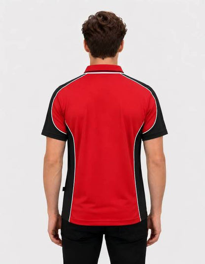 Be Seen Men's Polo Shirt With Striped Collar (BSP15)