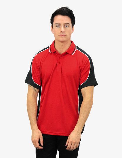 Be Seen Men's Polo Shirt With Striped Collar (BSP15)