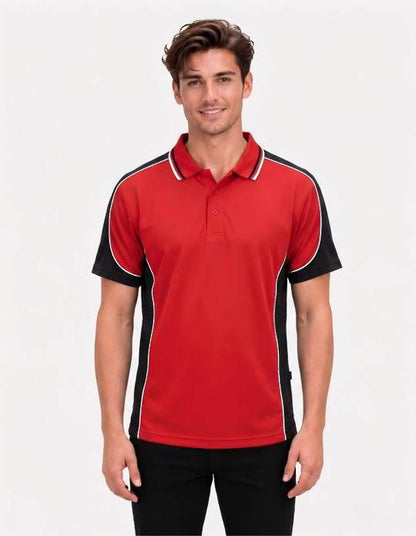 Be Seen Men's Polo Shirt With Striped Collar (BSP15)