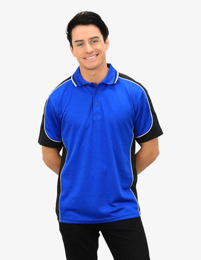 Be Seen Men's Polo Shirt With Striped Collar (BSP15)