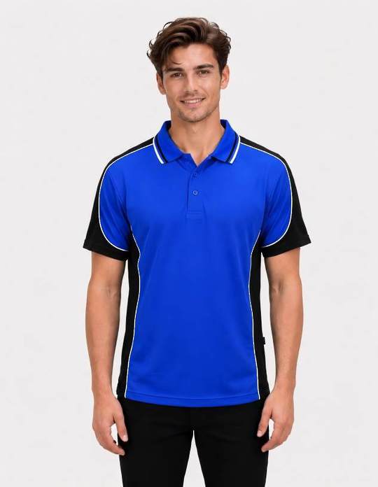Be Seen Men's Polo Shirt With Striped Collar (BSP15)