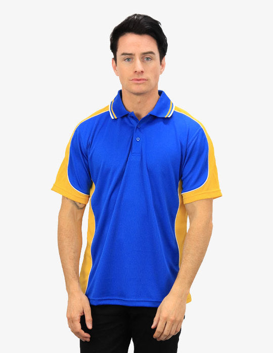 Be Seen Men's Polo Shirt With Striped Collar (BSP15)
