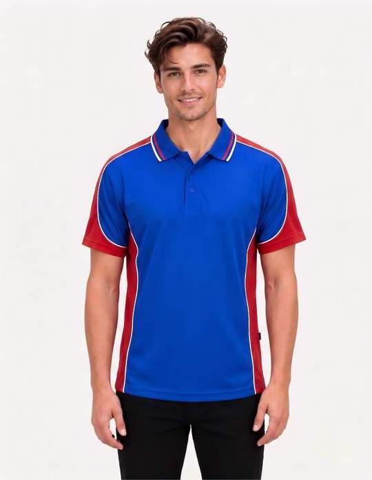 Be Seen Men's Polo Shirt With Striped Collar (BSP15)