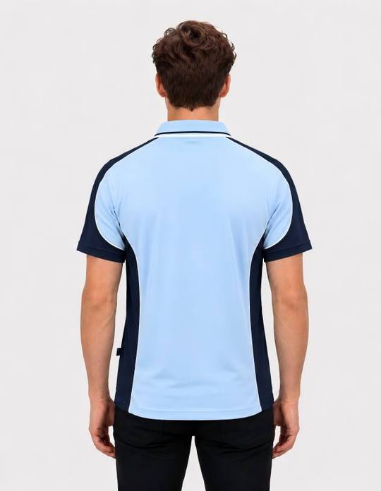 Be Seen Men's Polo Shirt With Striped Collar (BSP15)