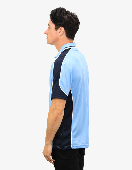Be Seen Men's Polo Shirt With Striped Collar (BSP15)