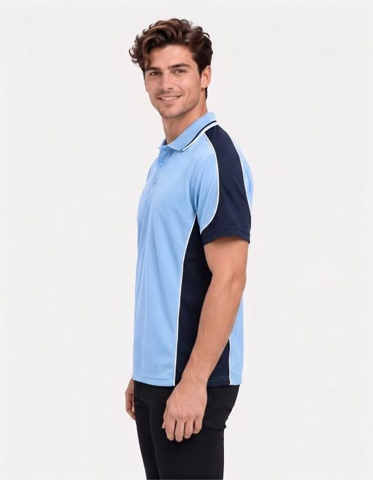 Be Seen Men's Polo Shirt With Striped Collar (BSP15)