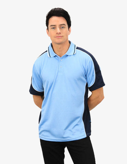 Be Seen Men's Polo Shirt With Striped Collar (BSP15)