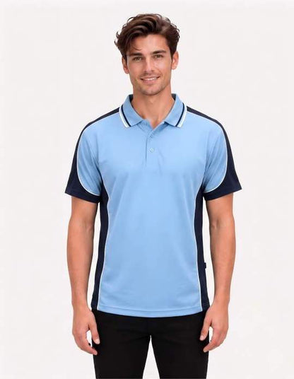 Be Seen Men's Polo Shirt With Striped Collar (BSP15)