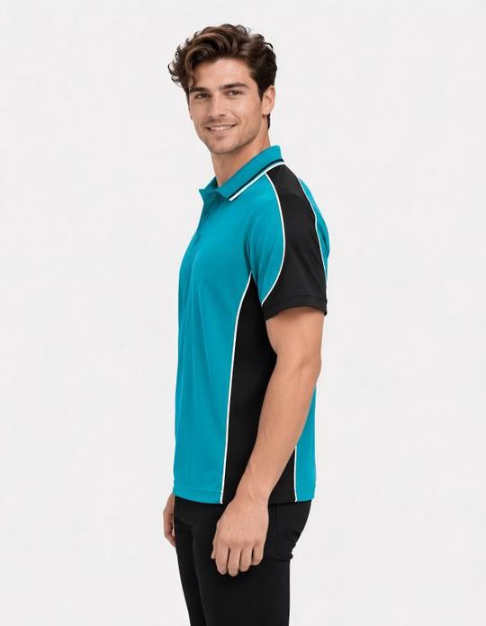 Be Seen Men's Polo Shirt With Striped Collar (BSP15)