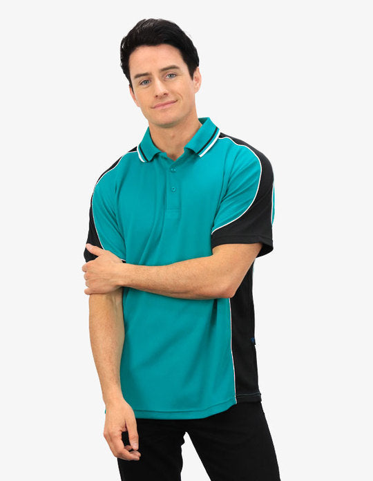 Be Seen Men's Polo Shirt With Striped Collar (BSP15)