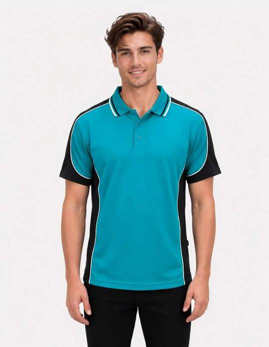 Be Seen Men's Polo Shirt With Striped Collar (BSP15)