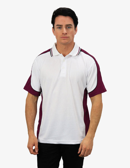 Be Seen Men's Polo Shirt With Striped Collar 7th( 9 Color All White ) (BSP15)