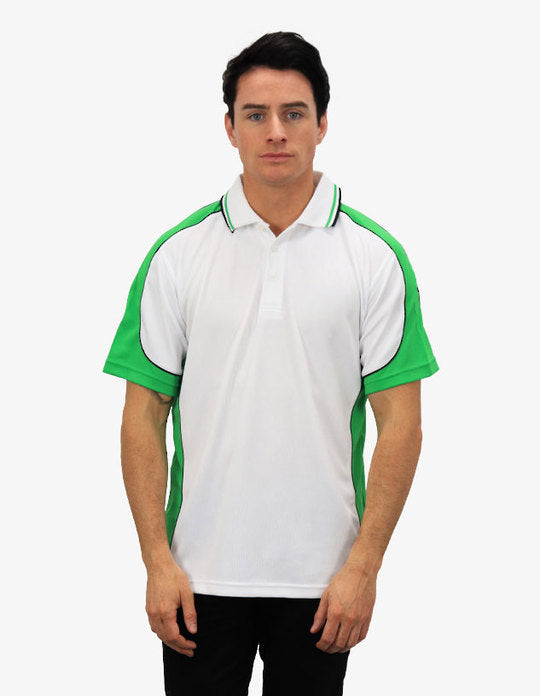 Be Seen Men's Polo Shirt With Striped Collar 7th( 9 Color All White ) (BSP15)