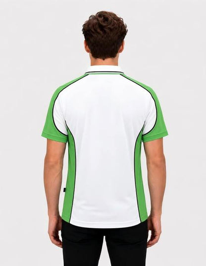 Be Seen Men's Polo Shirt With Striped Collar (BSP15)