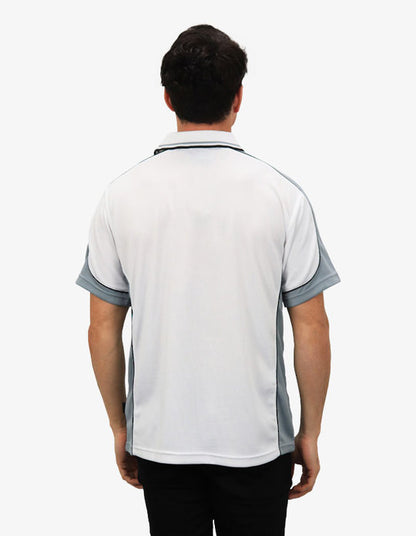 Be Seen Men's Polo Shirt With Striped Collar 7th( 9 Color All White ) (BSP15)